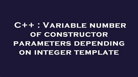 C++ Template With Variable Number Of Parameters