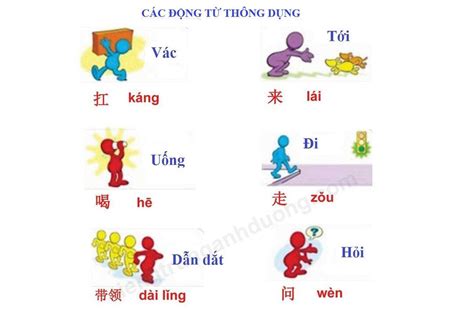 các động từ thường gặp trong tiếng trung