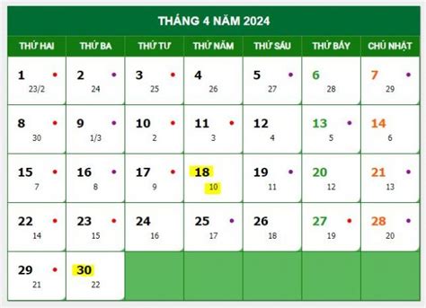 các ngày nghỉ lễ 2024