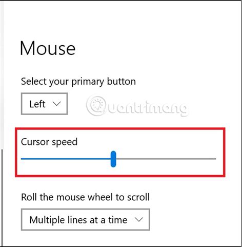 cách điều chỉnh tốc độ con lăn chuột