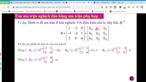 cách tìm ma trận phụ hợp