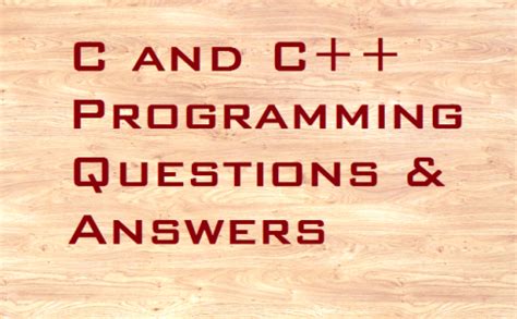 c c++ programming questions and answers