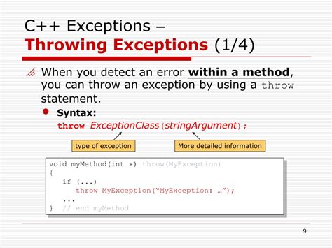 C Exceptions To Throw