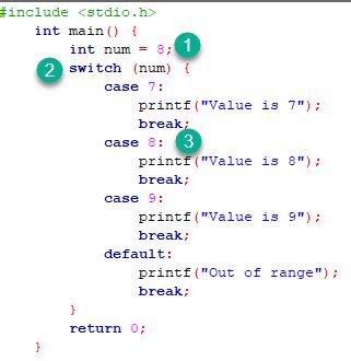 c language switch case example