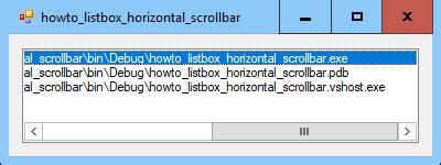 C Listbox Horizontal Scrollbar