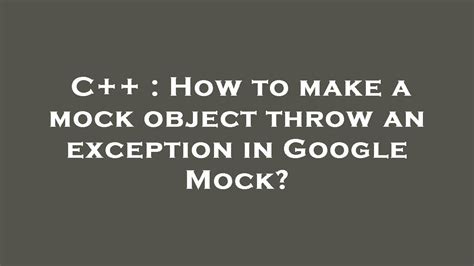 C Mock Method To Throw Exception