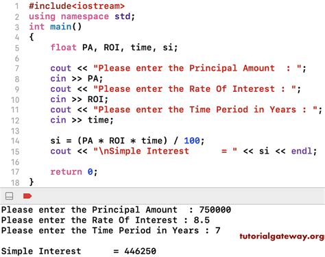 C Program To Calculate Simple Interest And Amount