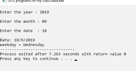 c program to find the day of a given date