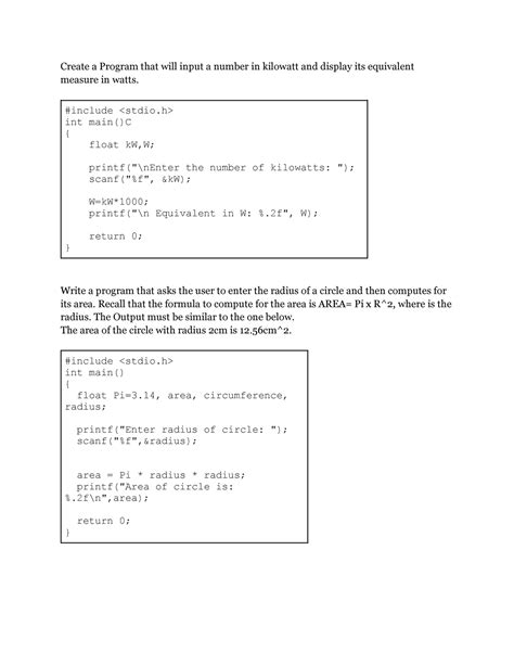 c programming activities