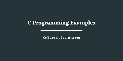 c programming examples for beginners pdf