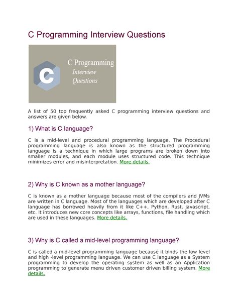 c programming interview questions for experienced