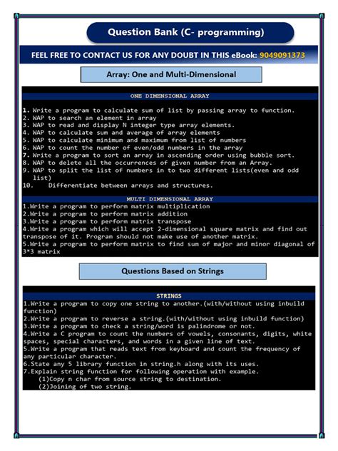 The Best C Programming Question Bank Latest