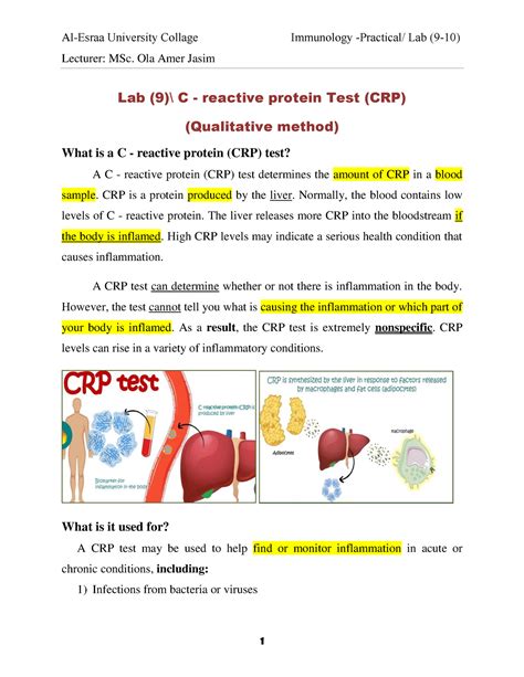 Understanding C Reactive Protein Lab Tests and Results