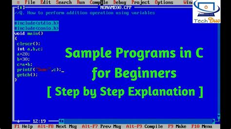c sample programs for beginners