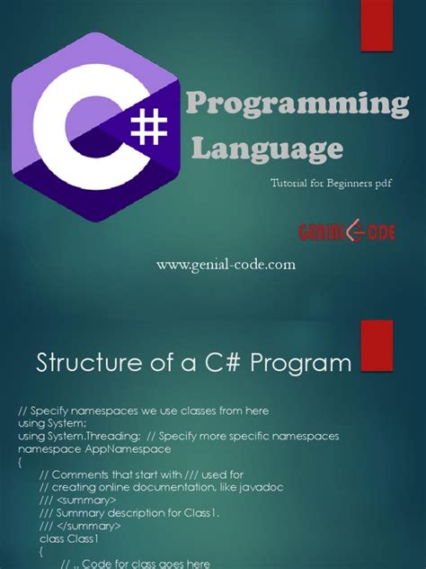 c sharp programming language tutorial