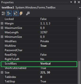 C Textbox Scrollbar Both