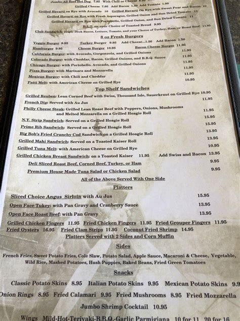 BigShots Golf Vero Beach menu in Vero Beach, Florida, USA