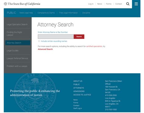 The California State Bar Attorney Search Tool