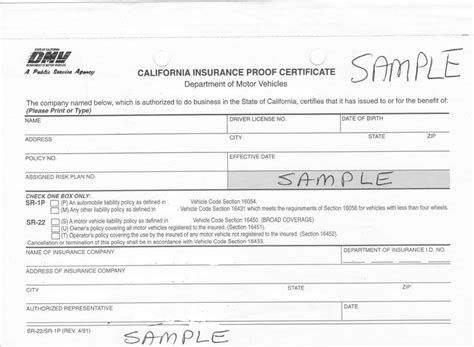 ca dmv sr22 requirements