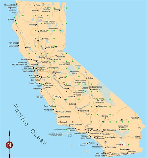 ca map of cities