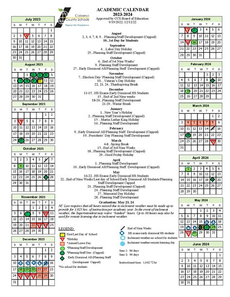 Cabarrus County School Calendar 24-25