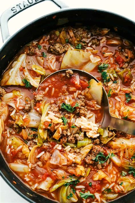 cabbage rice hamburger and tomato soup recipe