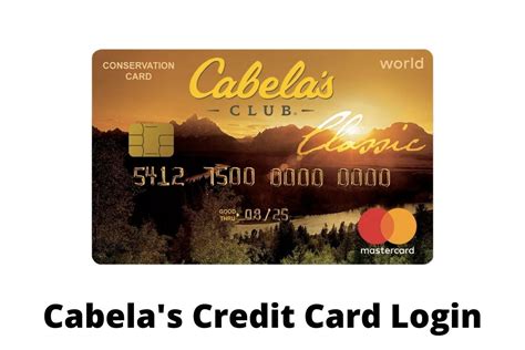 cabela's club visa credit card login