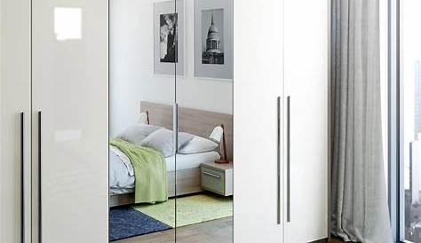 Cabinet Design For Bedroom With Mirror Stylish Gloss White And Custom Made