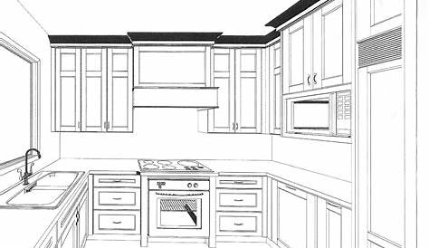 Cabinet Kitchen Design Drawing