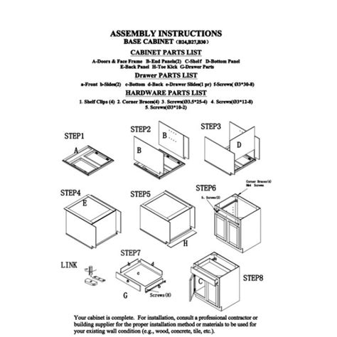 cabinet assembly instructions pdf