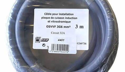 Cable 6mm2 Pour Plaque Induction 3G (ou 3G10mm2), Branchement électrique De La