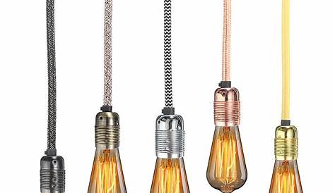 Cable Tissu Lampe E27 4M Vintage Douille Fléchir Câble Corde Pendentif