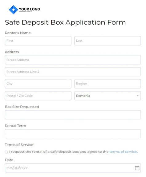 cable box deposit form template