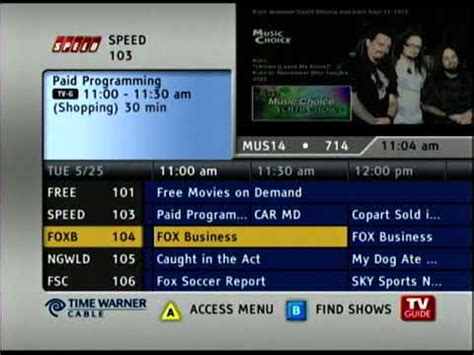 cable time warner tv guide