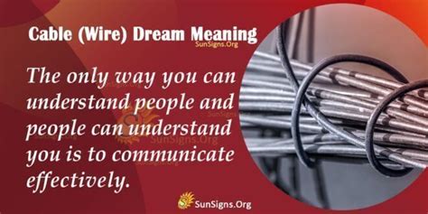 Cable Wire Dream Meaning