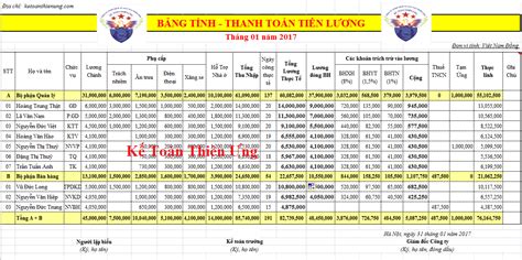 cach tinh luong trong excel