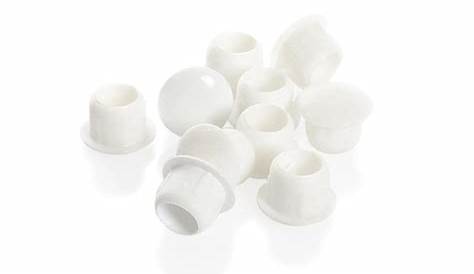 Lot de 4 cachevis plastique blanc STANDERS Leroy Merlin