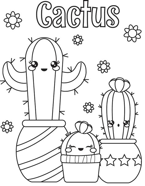 Free Printable Cactus Coloring Pages For Kids