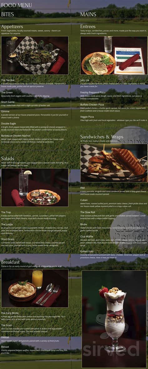 Caddy's Delight Menu