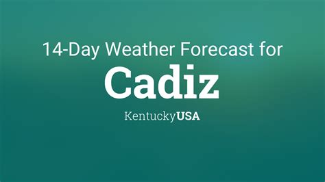 cadiz ky weather forecast and conditions
