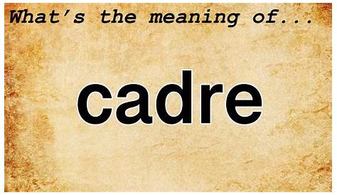 Cadre Meaning Definition What Is