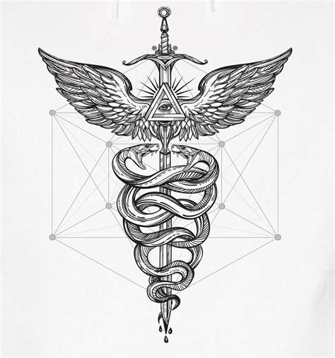 Caduceus Tattoo Design