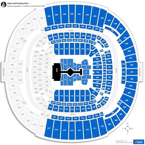 Caesars Superdome Taylor Swift Map
