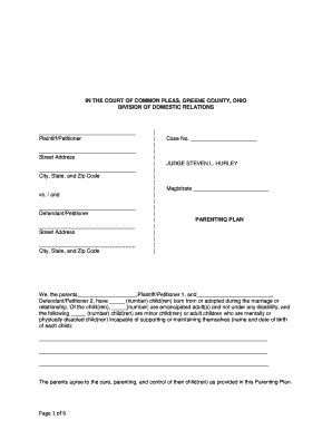 cafcass parenting plan template