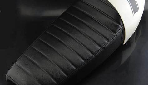 Cafe-Racer, Scrambler SEAT, Honda CX500, black leather, white stitching