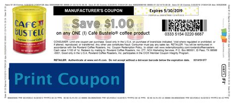 Cafe Bustelo Printable Coupon