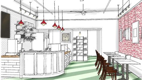 cafe drawing inside