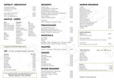 cafe restaurant amsterdam menu