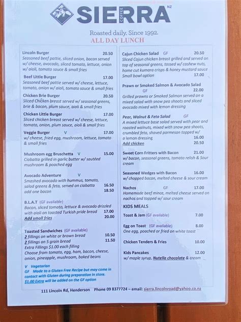 Discover Cafe Sierra's Culinary Delights: Menu That tantalizes Your Tastes