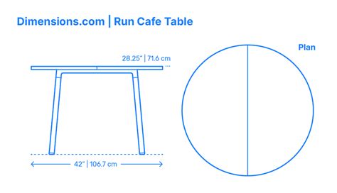 cafe table dimensions